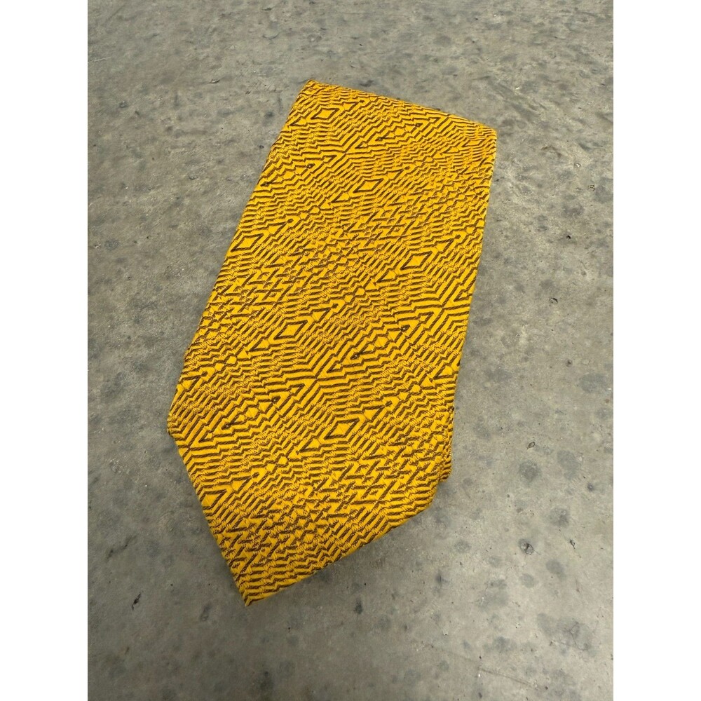 Vtg 70s Superba Necktie Textured Zigzag Geometric Pattern Dacron Polyester 52 In